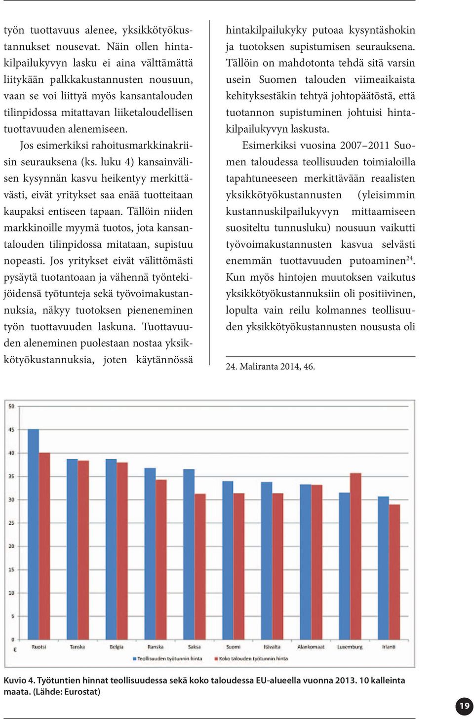 alenemiseen. Jos esimerkiksi rahoitusmarkkinakriisin seurauksena (ks. luku 4) kansainvälisen kysynnän kasvu heikentyy merkittävästi, eivät yritykset saa enää tuotteitaan kaupaksi entiseen tapaan.