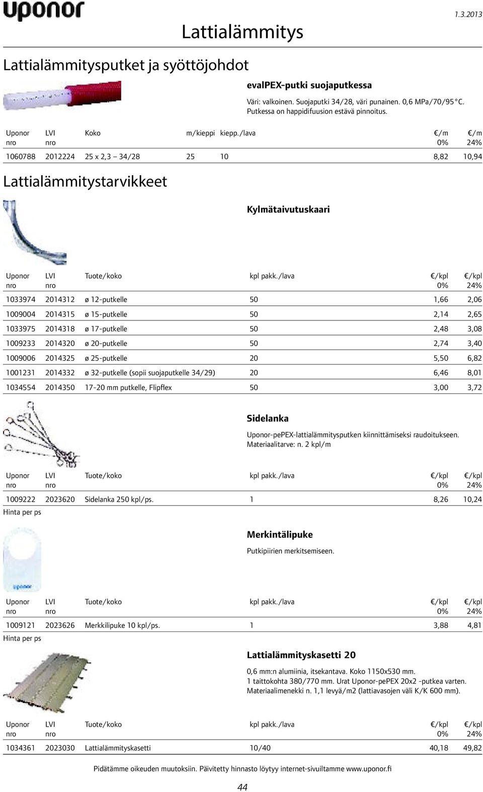 /lava 1033974 2014312 ø 12-putkelle 50 1,66 2,06 1009004 2014315 ø 15-putkelle 50 2,14 2,65 1033975 2014318 ø 17-putkelle 50 2,48 3,08 1009233 2014320 ø 20-putkelle 50 2,74 3,40 1009006 2014325 ø