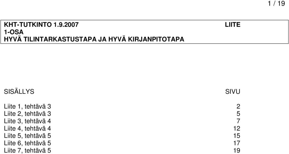 2007 1-OSA HYVÄ TILINTARKASTUSTAPA JA HYVÄ KIRJANPITOTAPA