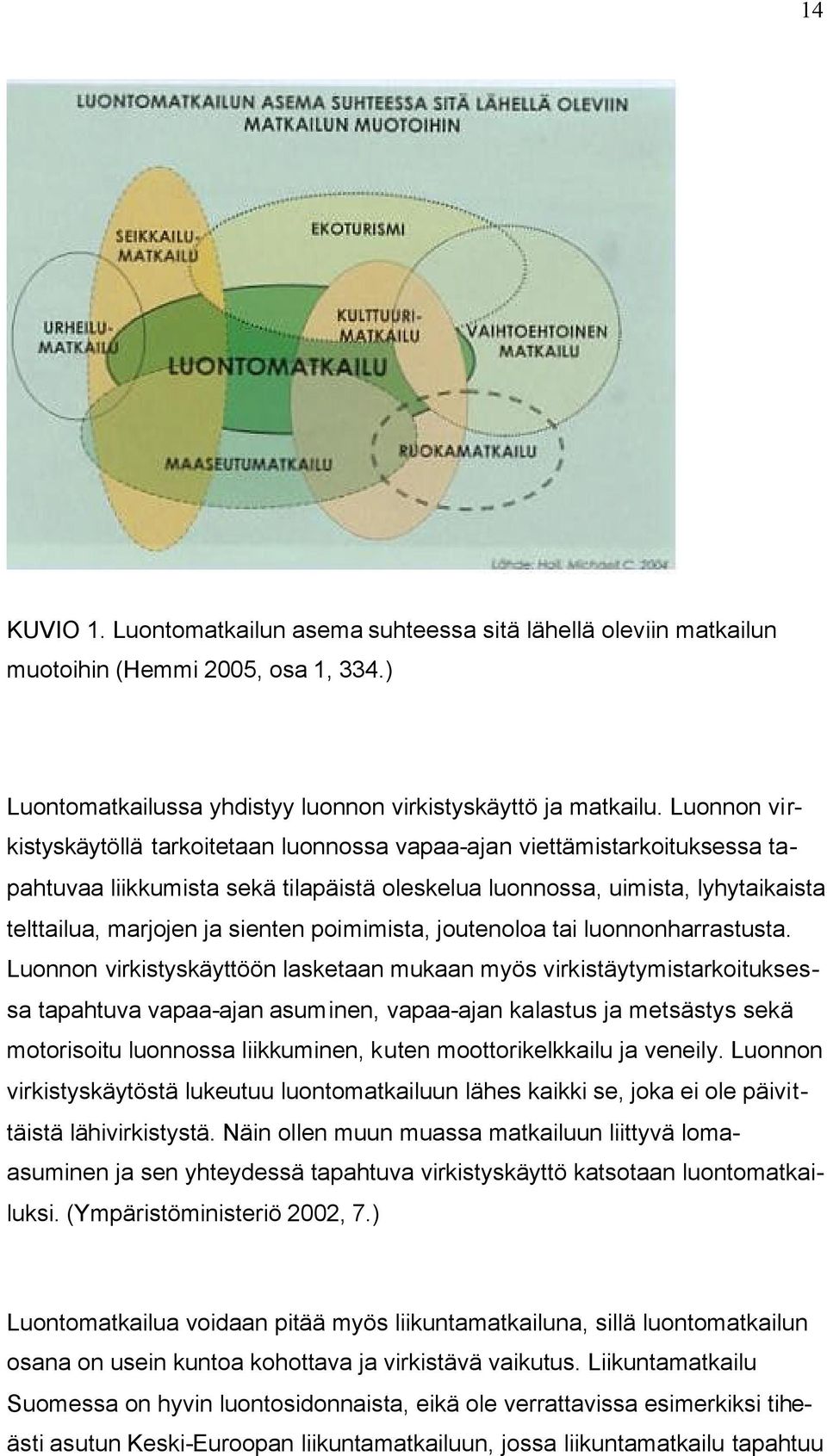 poimimista, joutenoloa tai luonnonharrastusta.