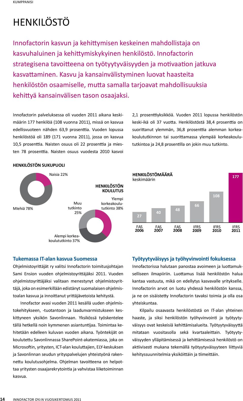 Kasvu ja kansainvälistyminen luovat haasteita henkilöstön osaamiselle, mutta samalla tarjoavat mahdollisuuksia kehittyä kansainvälisen tason osaajaksi.