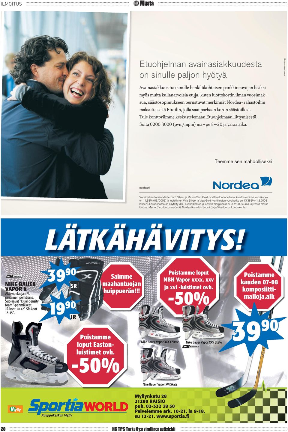 on 13,383% (1.3.2008 lähtien). Laskennassa on käytetty 3 kk euriborkorkoa ja 7,5%:n marginaalia sekä 2 000 euron käytössä olevaa luottoa.