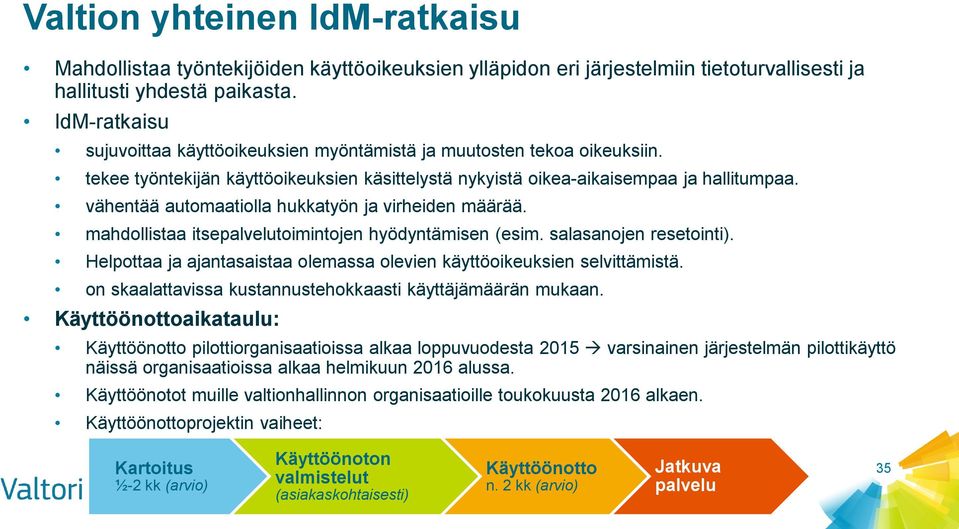 vähentää automaatiolla hukkatyön ja virheiden määrää. mahdollistaa itsepalvelutoimintojen hyödyntämisen (esim. salasanojen resetointi).