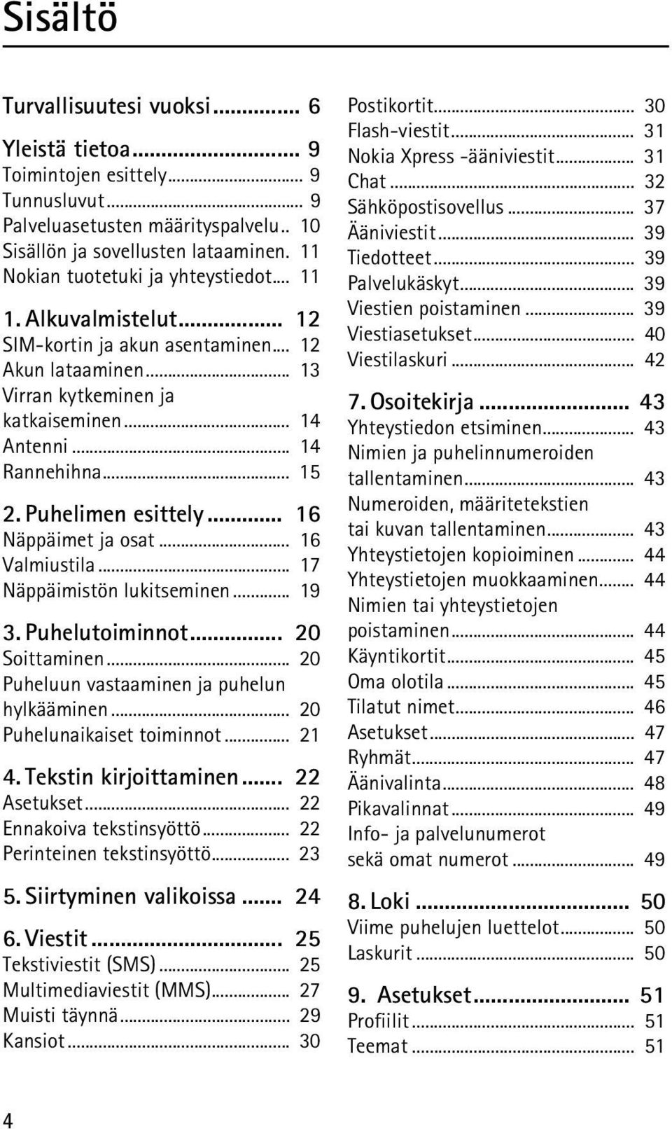 Puhelimen esittely... 16 Näppäimet ja osat... 16 Valmiustila... 17 Näppäimistön lukitseminen... 19 3. Puhelutoiminnot... 20 Soittaminen... 20 Puheluun vastaaminen ja puhelun hylkääminen.