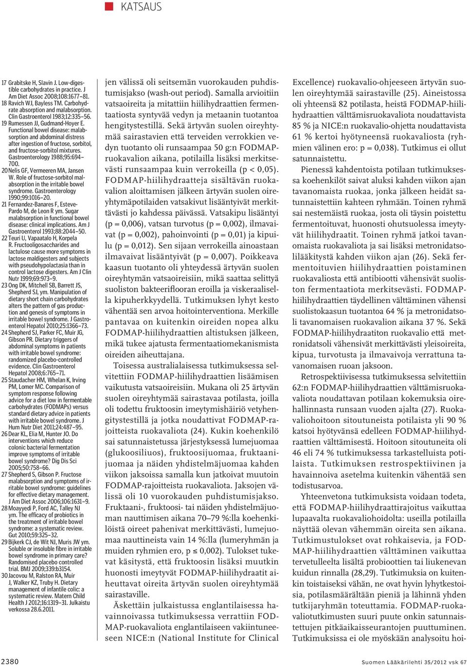 Functional bowel disease: malabsorption and abdominal distress after ingestion of fructose, sorbitol, and fructose-sorbitol mixtures. Gastroenterology 1988;95:694 700.