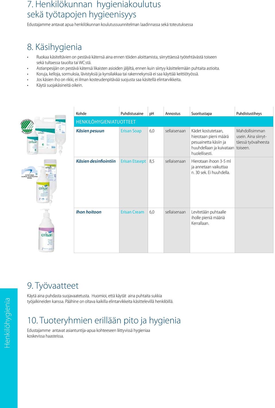 Astianpesijän on pestävä kätensä likaisten asioiden jäljiltä, ennen kuin siirtyy käsittelemään puhtaita astioita.