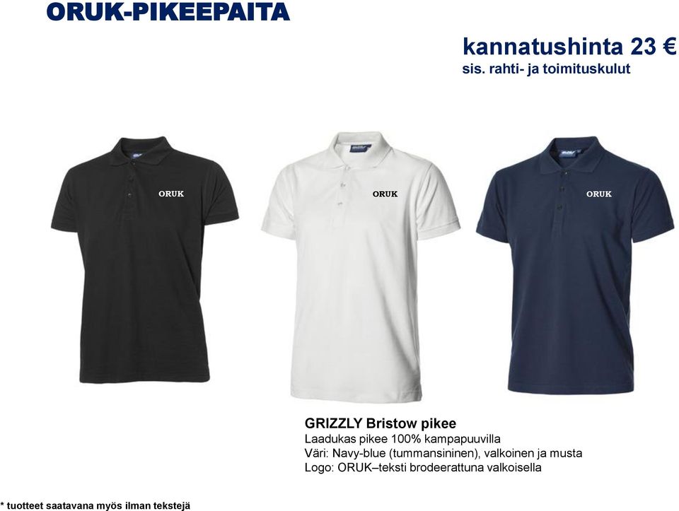 (tummansininen), valkoinen ja musta Logo: teksti