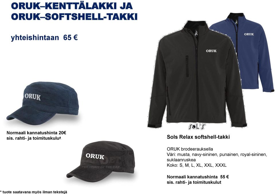 Sols Relax softshell-takki brodeerauksella Väri: musta,