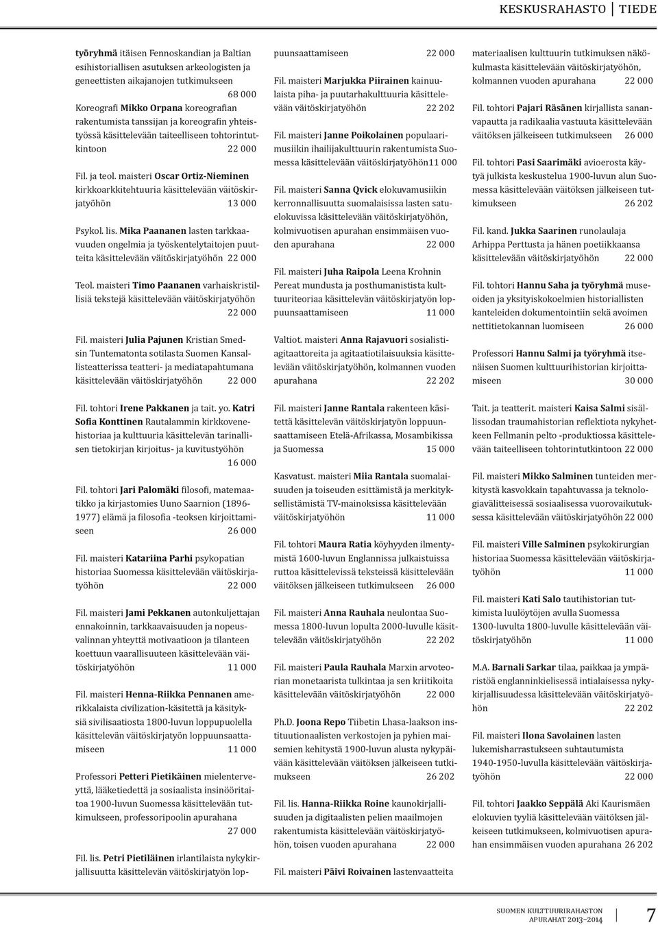 maisteri Oscar Ortiz-Nieminen kirkkoarkkitehtuuria käsittelevään väitöskirjatyöhön 13 000 Psykol. lis.