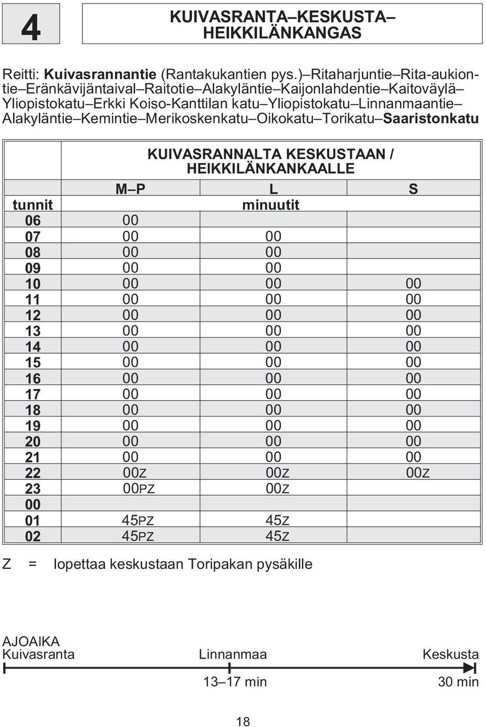 Alakyläntie Kemintie Merikoskenkatu Oikokatu Torikatu Saaristonkatu KUIVASRANNALTA KESKUSTAAN / HEIKKILÄNKANKAALLE 06 00 07 00 00 08 00 00 09 00 00 10 00 00 00 11 00 00 00