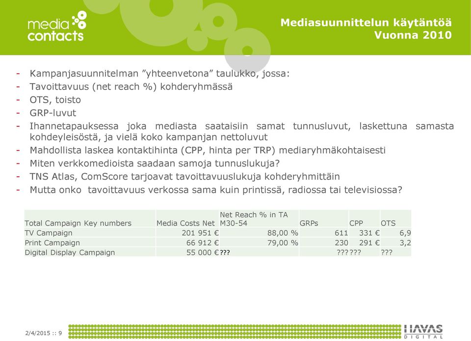 verkkomedioista saadaan samoja tunnuslukuja? - TNS Atlas, ComScore tarjoavat tavoittavuuslukuja kohderyhmittäin - Mutta onko tavoittavuus verkossa sama kuin printissä, radiossa tai televisiossa?