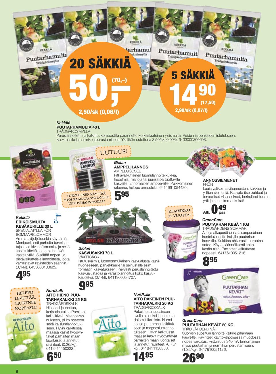 Kekkilä ERIKOISMULTA KESä KUKILLE 30 L specialmylla för sommarblommor Ammattiviljelijöidenkin käyttämä.