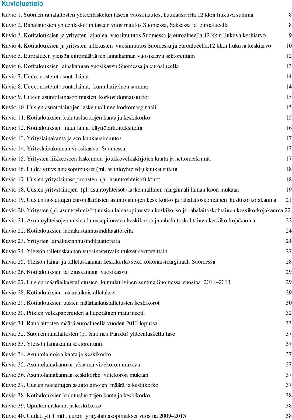 Kotitalouksien ja yritysten lainojen vuosimuutos Suomessa ja euroalueella,1 kk:n liukuva keskiarvo 9 Kuvio.