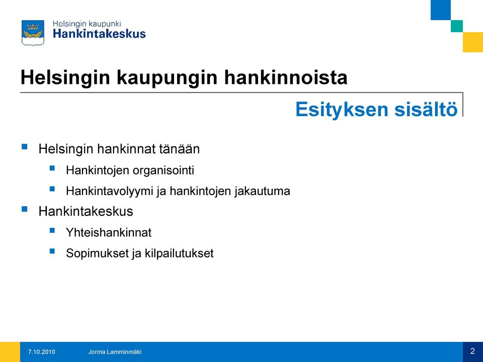 hankintojen jakautuma Hankintakeskus