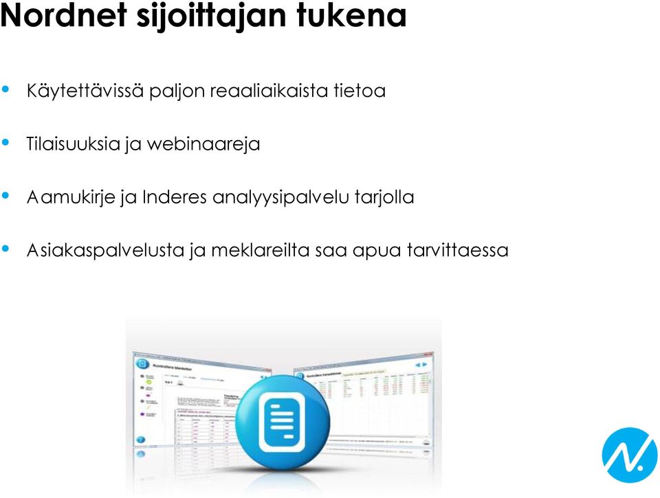 Aamukirje ja Inderes analyysipalvelu tarjolla