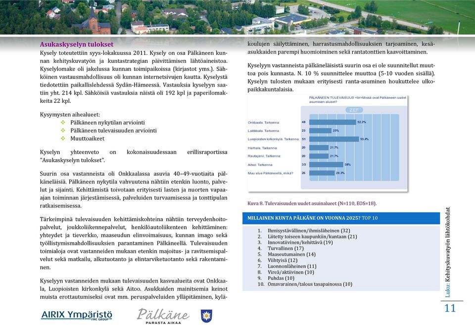 Vastauksia kyselyyn saatiin yht. 214 kpl. Sähköisiä vastauksia näistä oli 192 kpl ja paperilomakkeita 22 kpl.