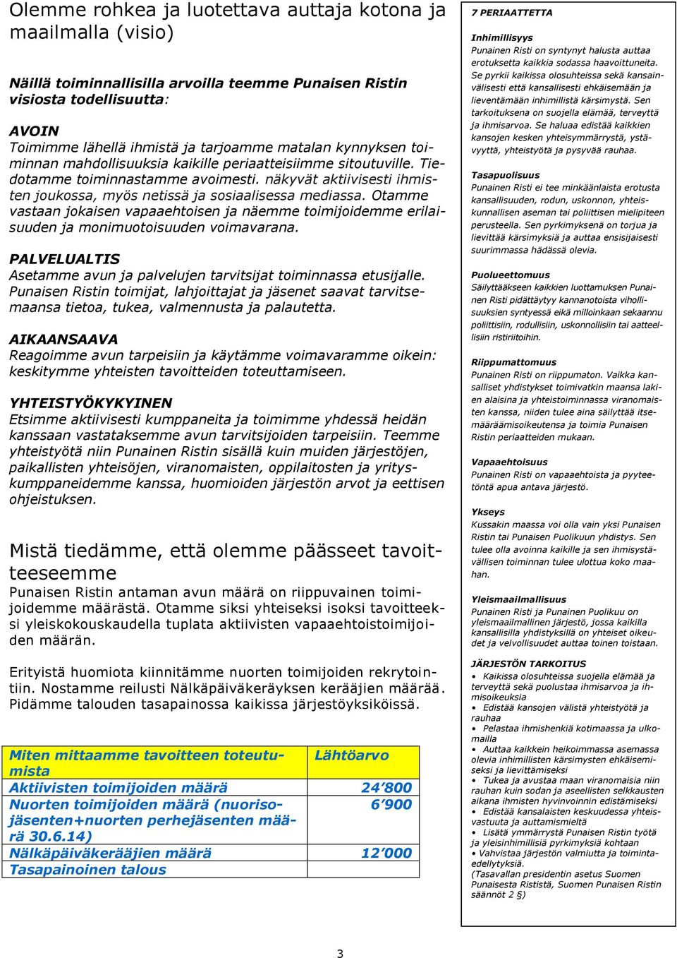 Otamme vastaan jokaisen vapaaehtoisen ja näemme toimijoidemme erilaisuuden ja monimuotoisuuden voimavarana. PALVELUALTIS Asetamme avun ja palvelujen tarvitsijat toiminnassa etusijalle.