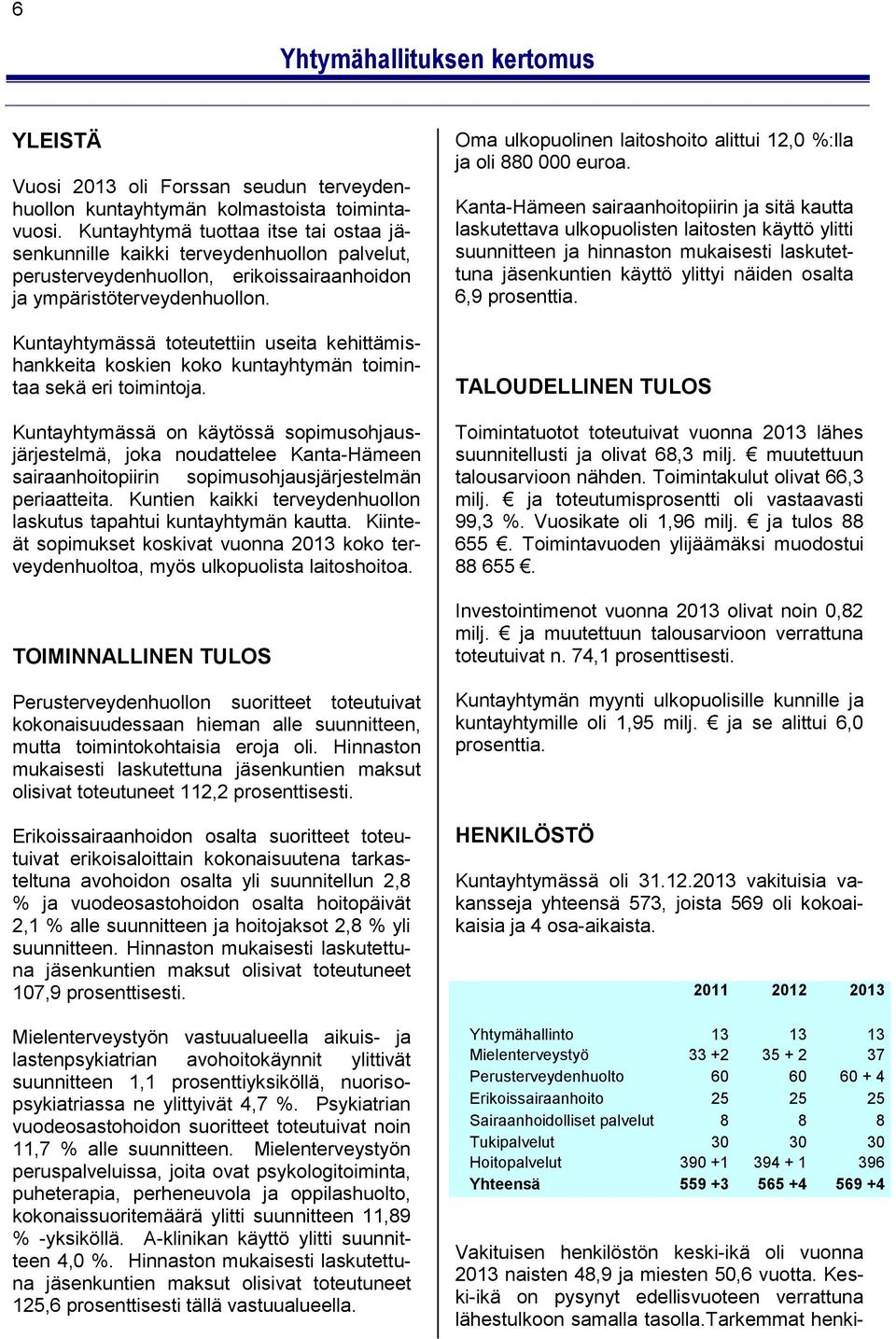 Kuntayhtymässä toteutettiin useita kehittämishankkeita koskien koko kuntayhtymän toimintaa sekä eri toimintoja.