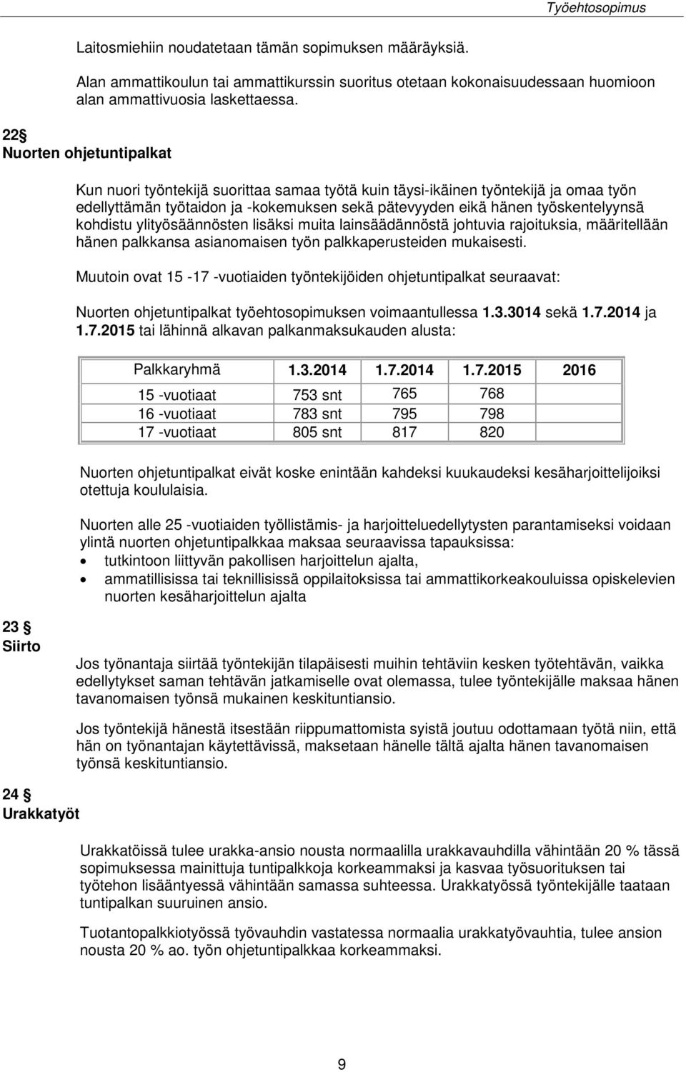 kohdistu ylityösäännösten lisäksi muita lainsäädännöstä johtuvia rajoituksia, määritellään hänen palkkansa asianomaisen työn palkkaperusteiden mukaisesti.