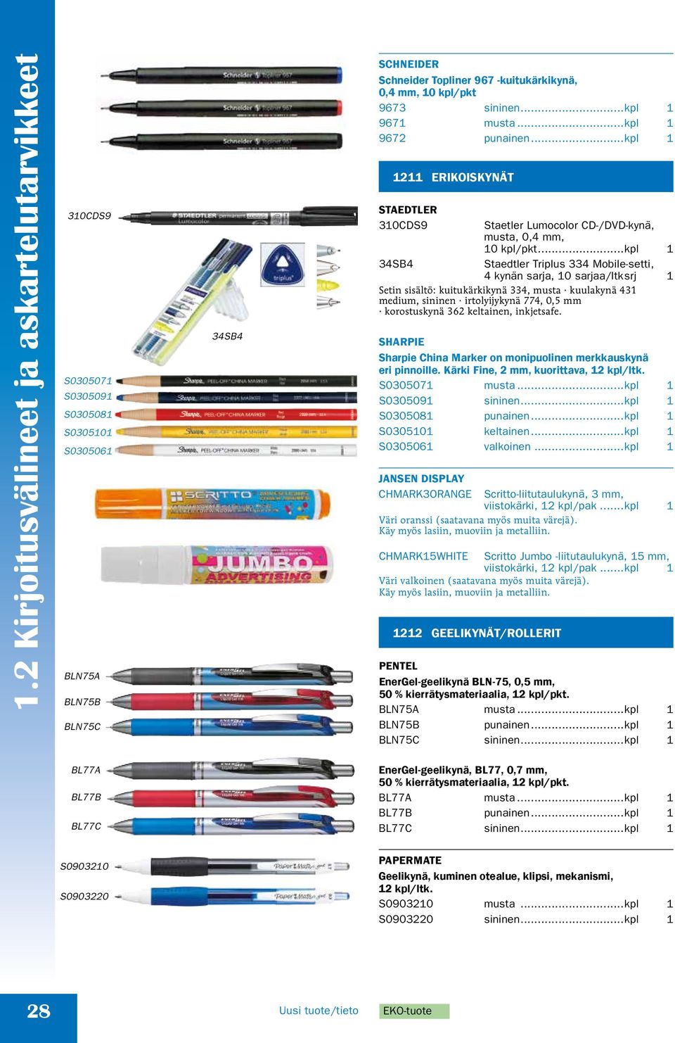 ..kpl 1 Staedtler Triplus 334 Mobile-setti, 4 kynän sarja, 10 sarjaa/ltk.