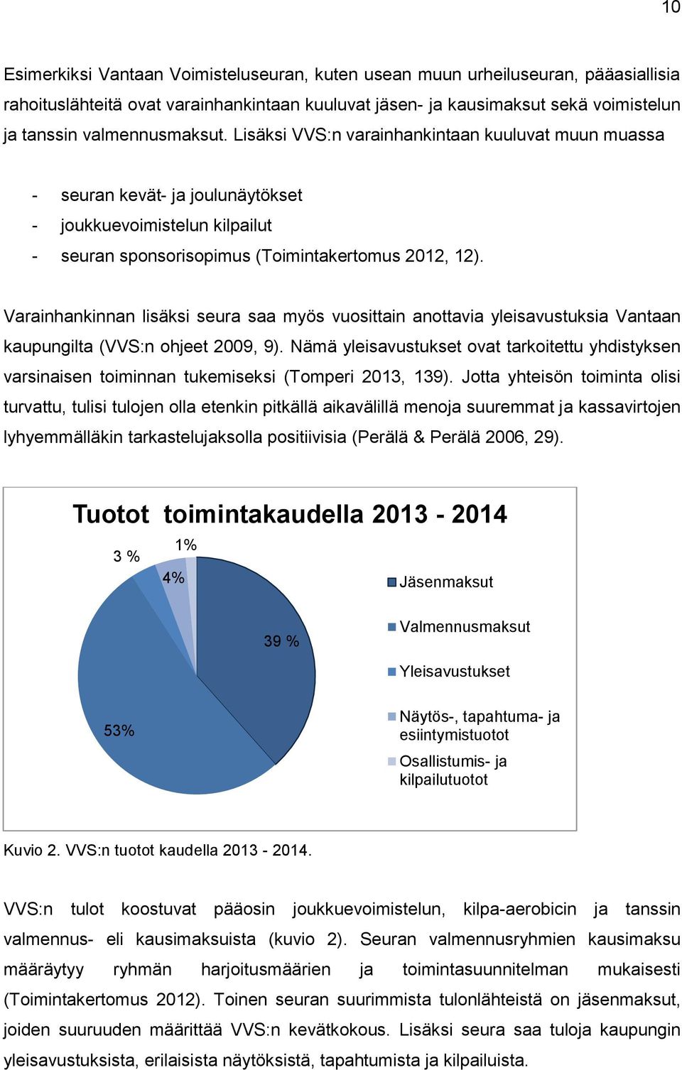 Varainhankinnan lisäksi seura saa myös vuosittain anottavia yleisavustuksia Vantaan kaupungilta (VVS:n ohjeet 2009, 9).