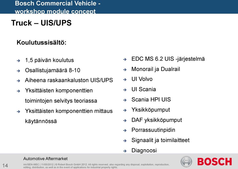 komponenttien mittaus käytännössä EDC MS 6.