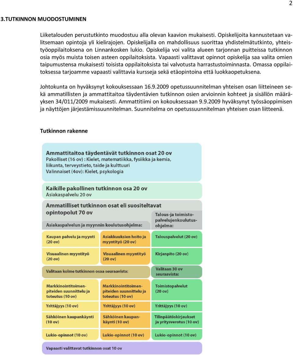 Opiskelija voi valita alueen tarjonnan puitteissa tutkinnon osia myös muista toisen asteen oppilaitoksista.