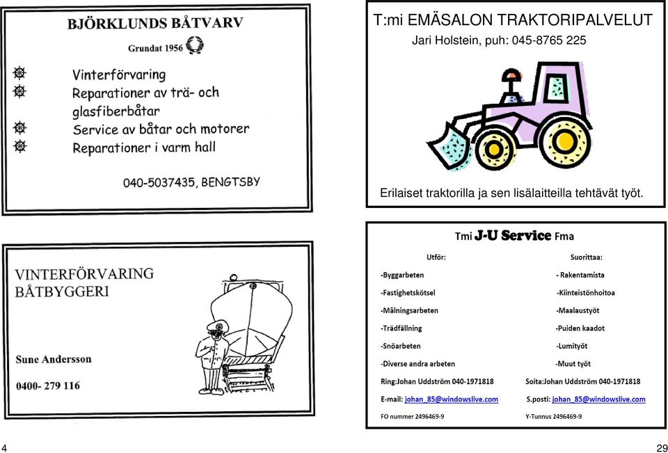 225 Erilaiset traktorilla ja