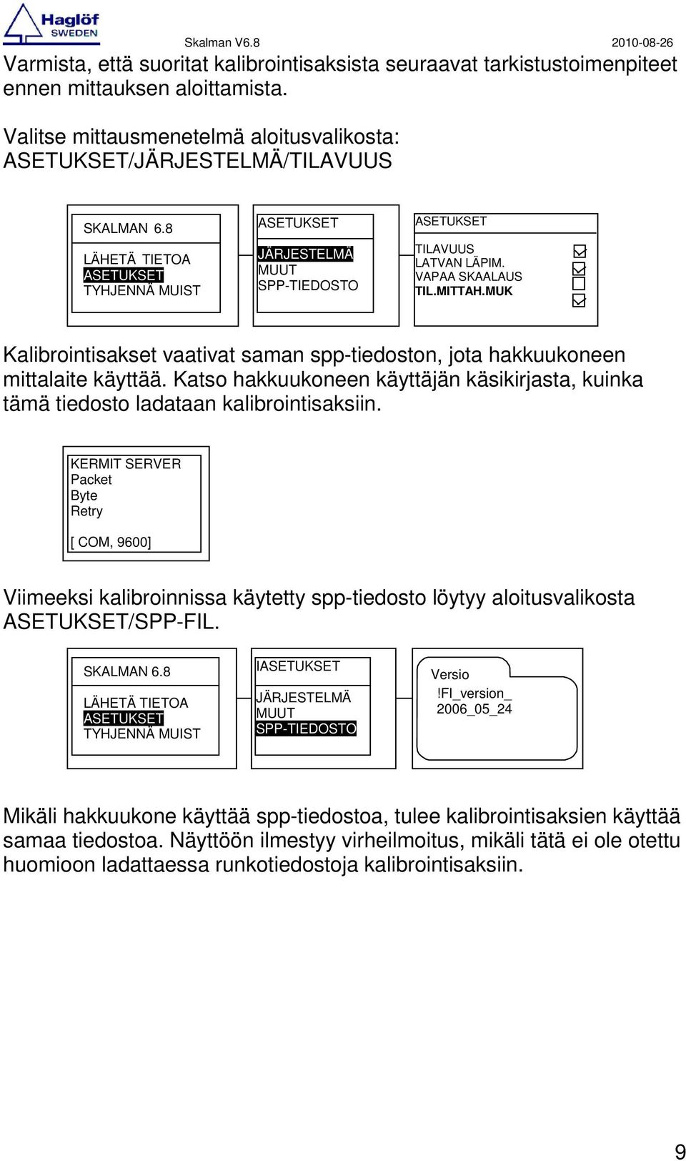 Katso hakkuukoneen käyttäjän käsikirjasta, kuinka tämä tiedosto ladataan kalibrointisaksiin.