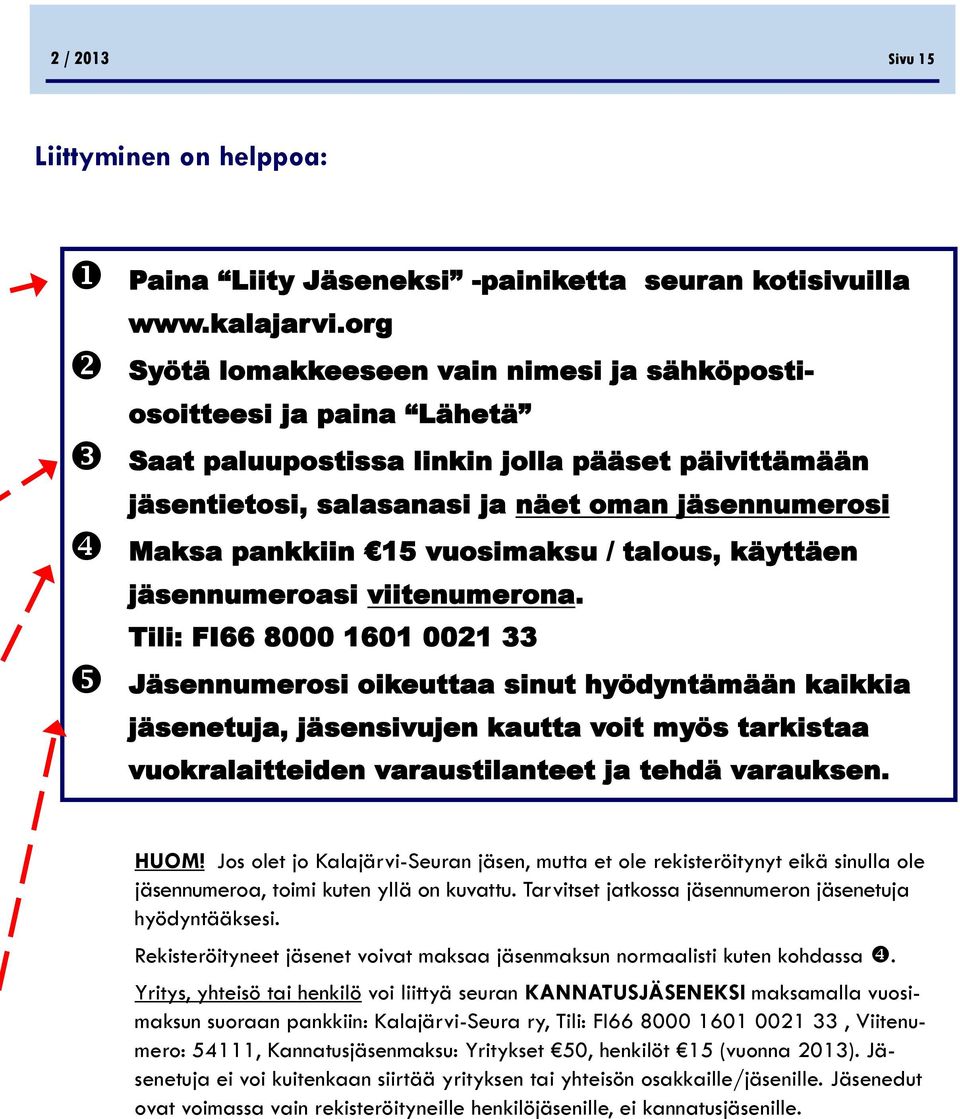 vuosimaksu / talous, käyttäen jäsennumeroasi viitenumerona.