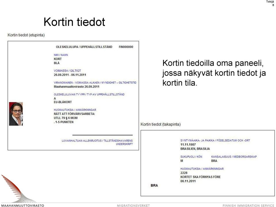 paneeli, jossa näkyvät