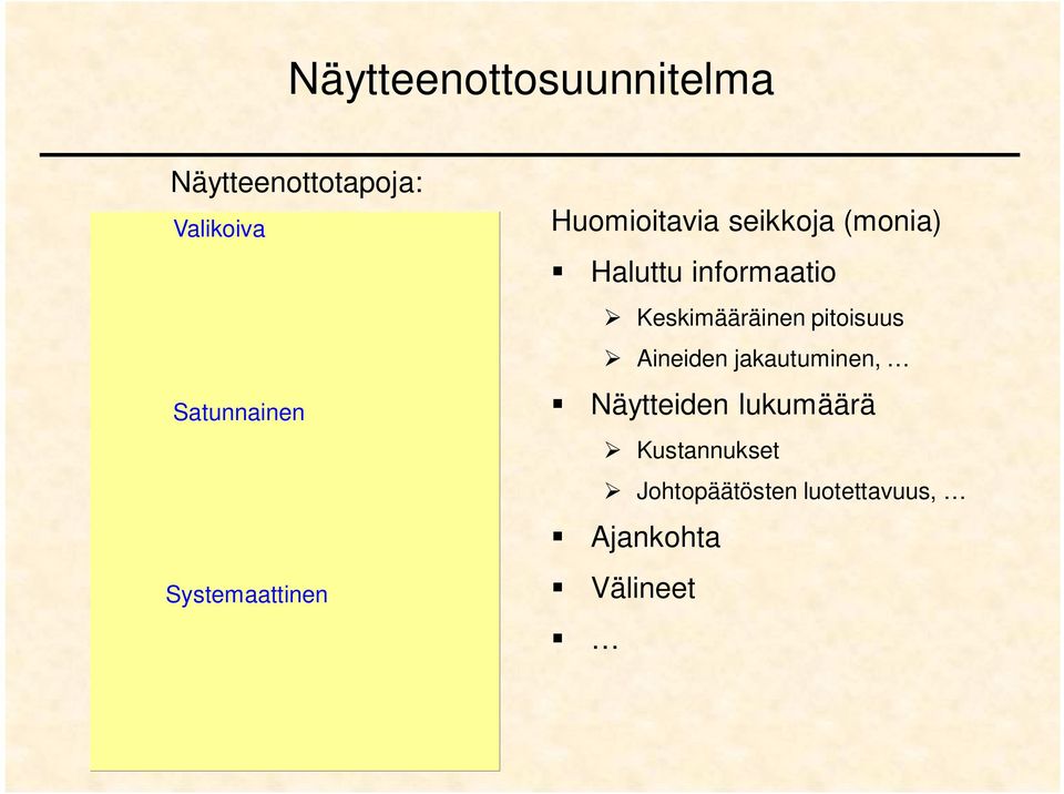 informaatio Keskimääräinen pitoisuus Aineiden jakautuminen,