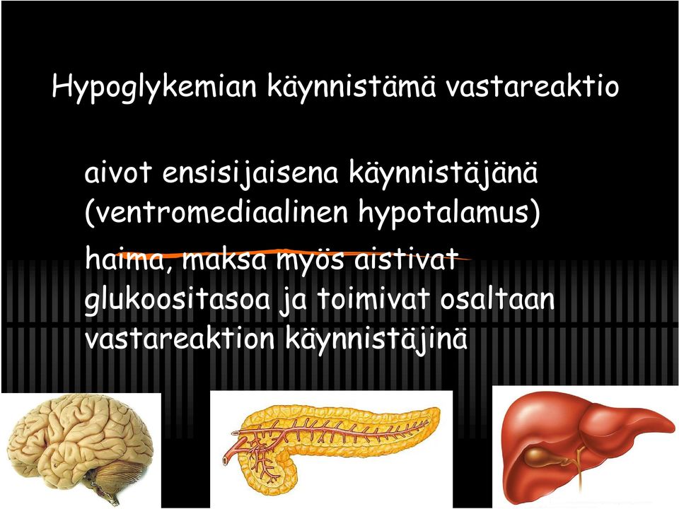 hypotalamus) haima, maksa myös aistivat