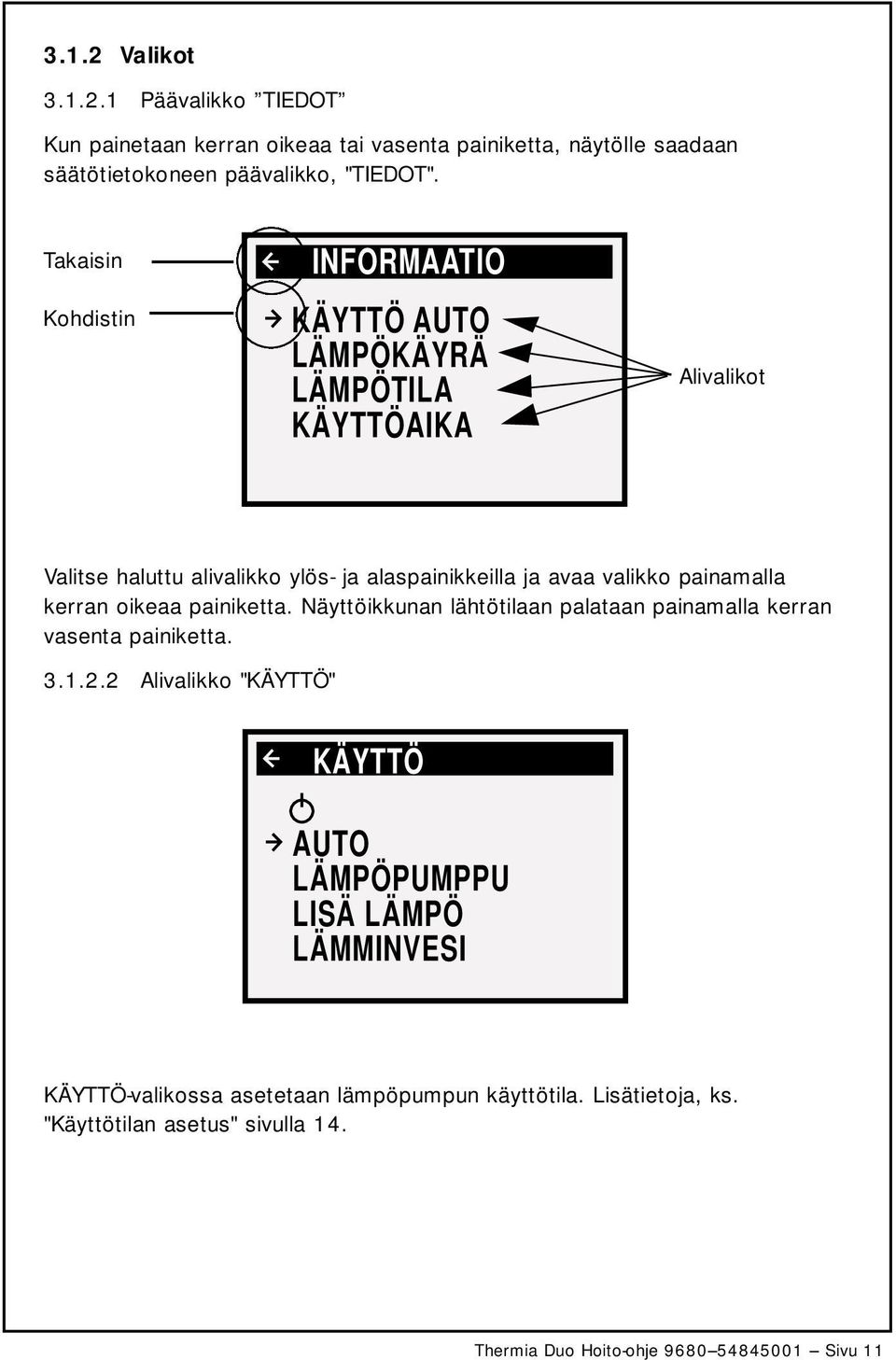 painamalla kerran oikeaa painiketta. Näyttöikkunan lähtötilaan palataan painamalla kerran vasenta painiketta. 3.1.2.