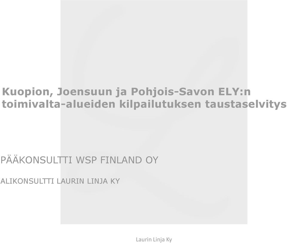 kilpailutuksen taustaselvitys