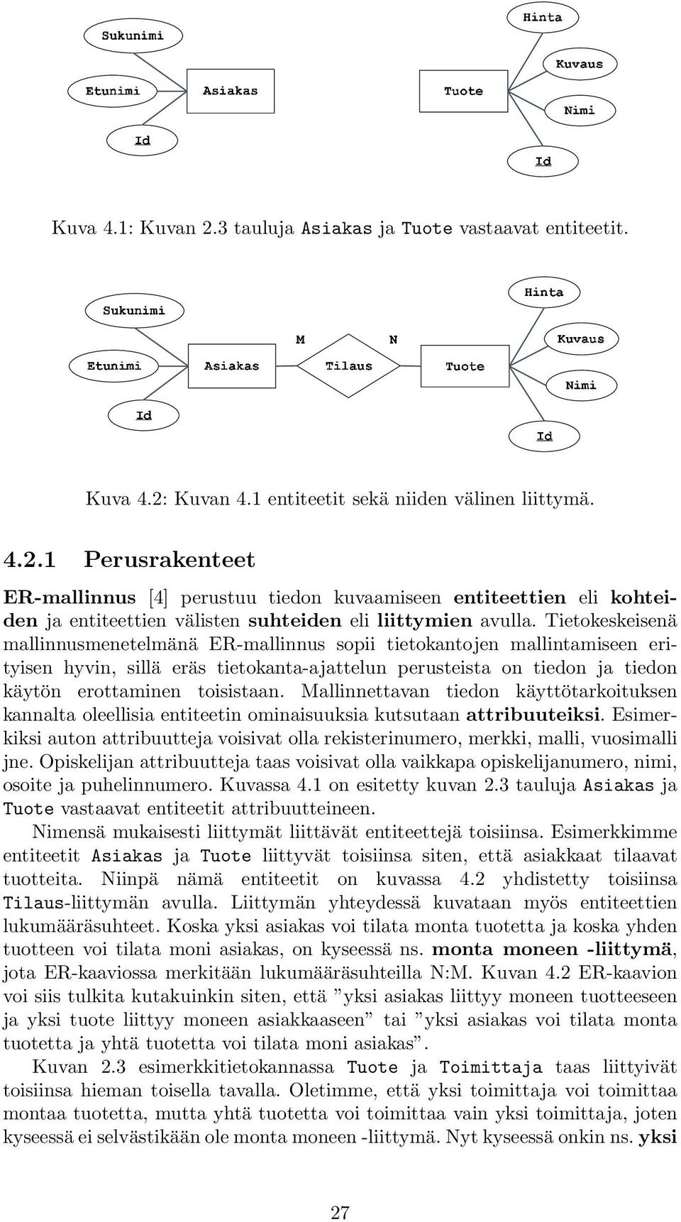 Mallinnettavan tiedon käyttötarkoituksen kannalta oleellisia entiteetin ominaisuuksia kutsutaan attribuuteiksi.