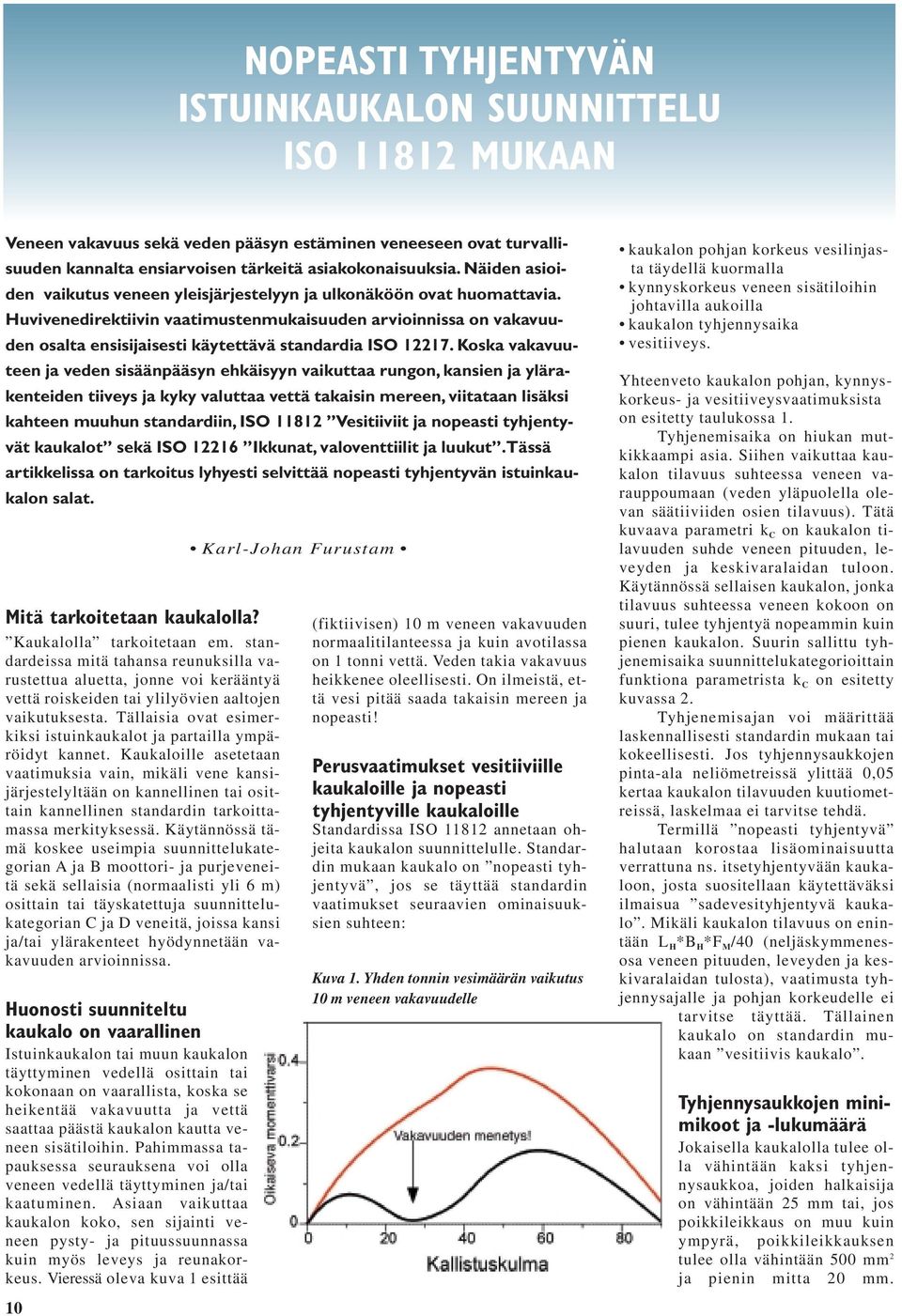 Huvivenedirektiivin vaatimustenmukaisuuden arvioinnissa on vakavuuden osalta ensisijaisesti käytettävä standardia ISO 12217.