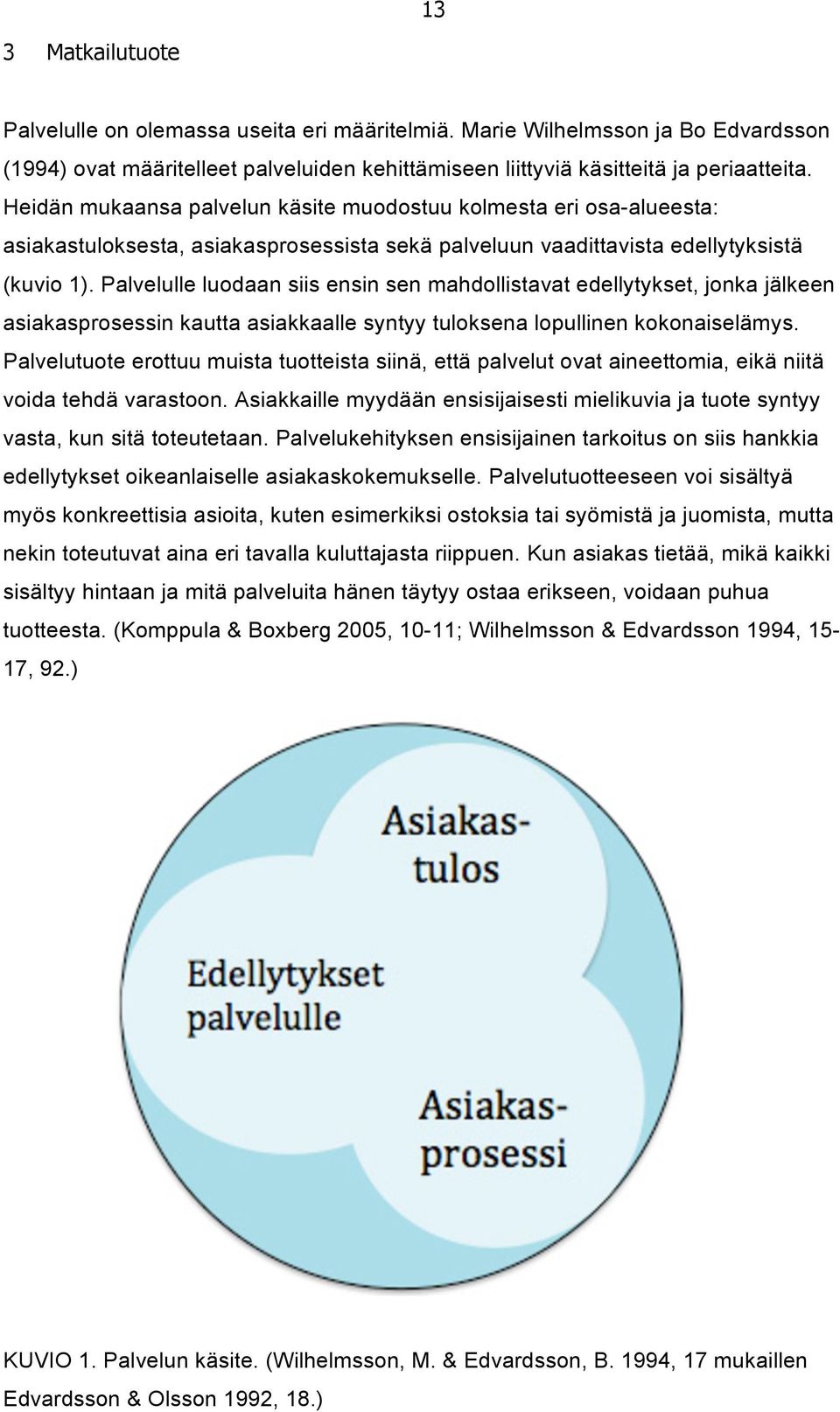 Palvelulle luodaan siis ensin sen mahdollistavat edellytykset, jonka jälkeen asiakasprosessin kautta asiakkaalle syntyy tuloksena lopullinen kokonaiselämys.