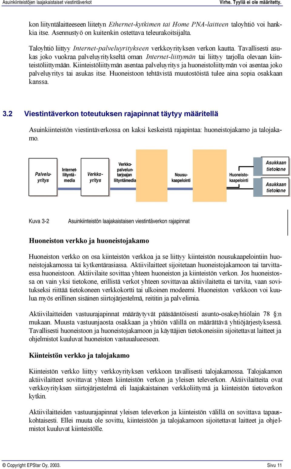 Tavallisesti asukas joko vuokraa palveluyritykseltä oman Internet-liittymän tai liittyy tarjolla olevaan kiinteistöliittymään.