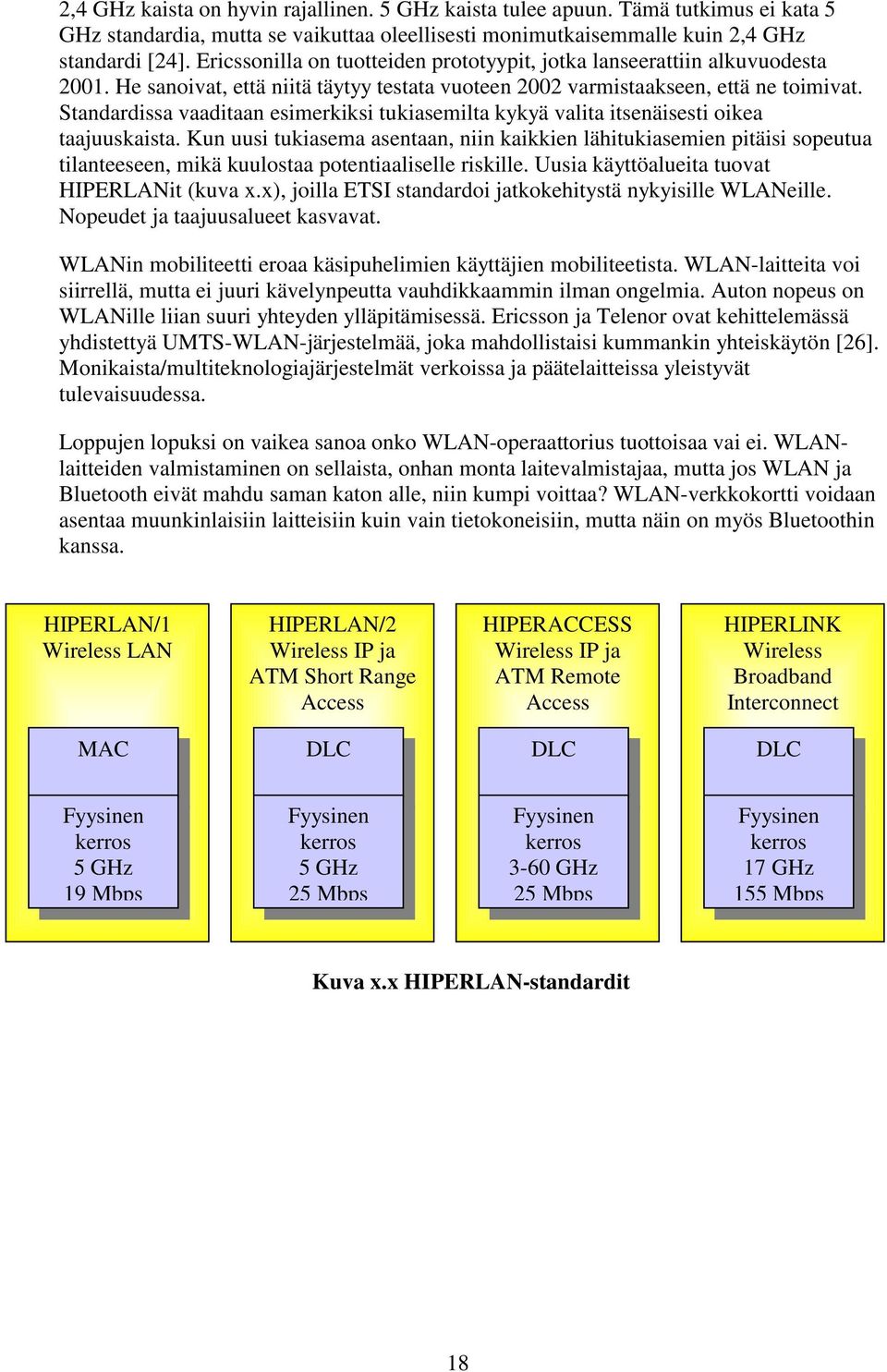 Standardissa vaaditaan esimerkiksi tukiasemilta kykyä valita itsenäisesti oikea taajuuskaista.