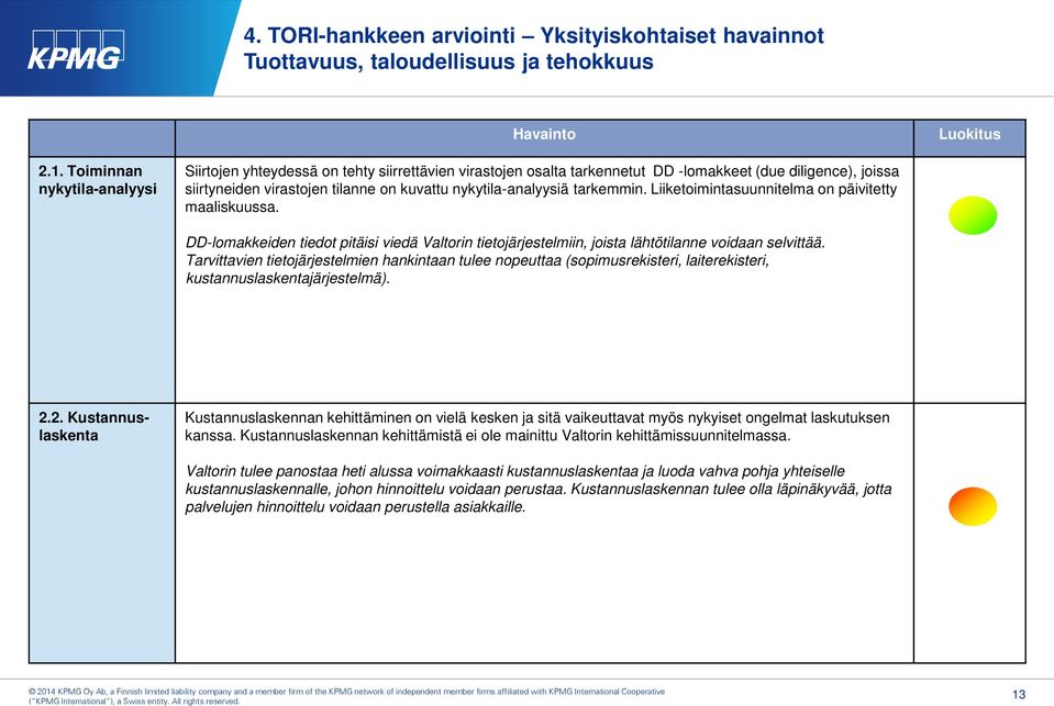 nykytila-analyysiä tarkemmin. Liiketoimintasuunnitelma on päivitetty maaliskuussa. DD-lomakkeiden tiedot pitäisi viedä Valtorin tietojärjestelmiin, joista lähtötilanne voidaan selvittää.