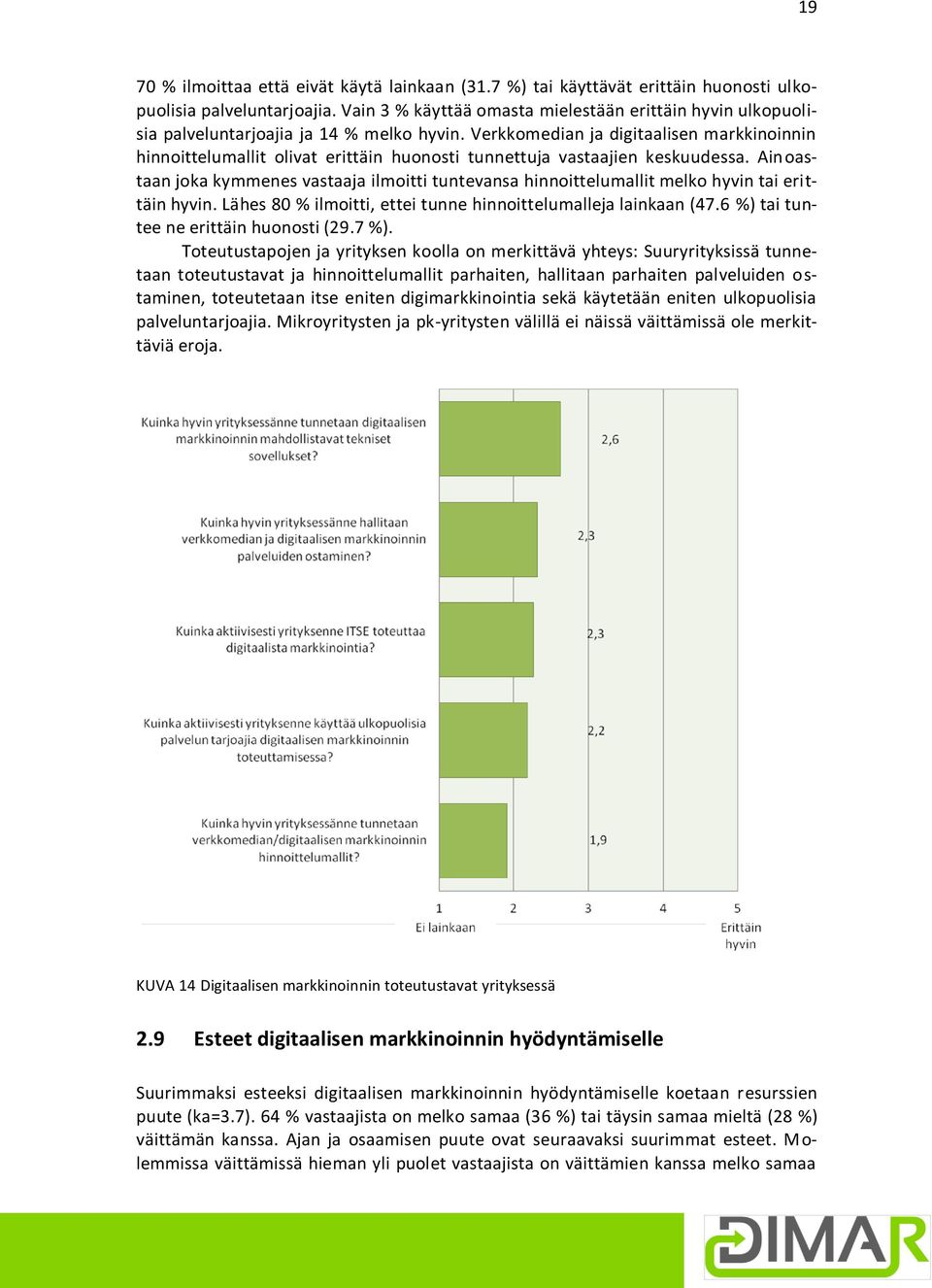 Verkkomedian ja digitaalisen markkinoinnin hinnoittelumallit olivat erittäin huonosti tunnettuja vastaajien keskuudessa.