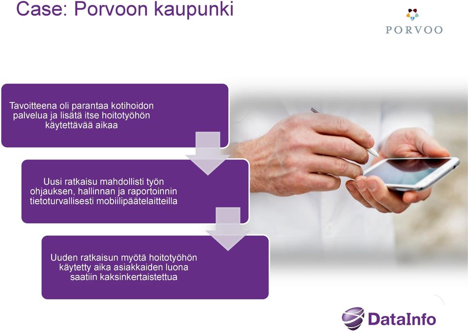 hallinnan ja raportoinnin tietoturvallisesti mobiilipäätelaitteilla Uuden