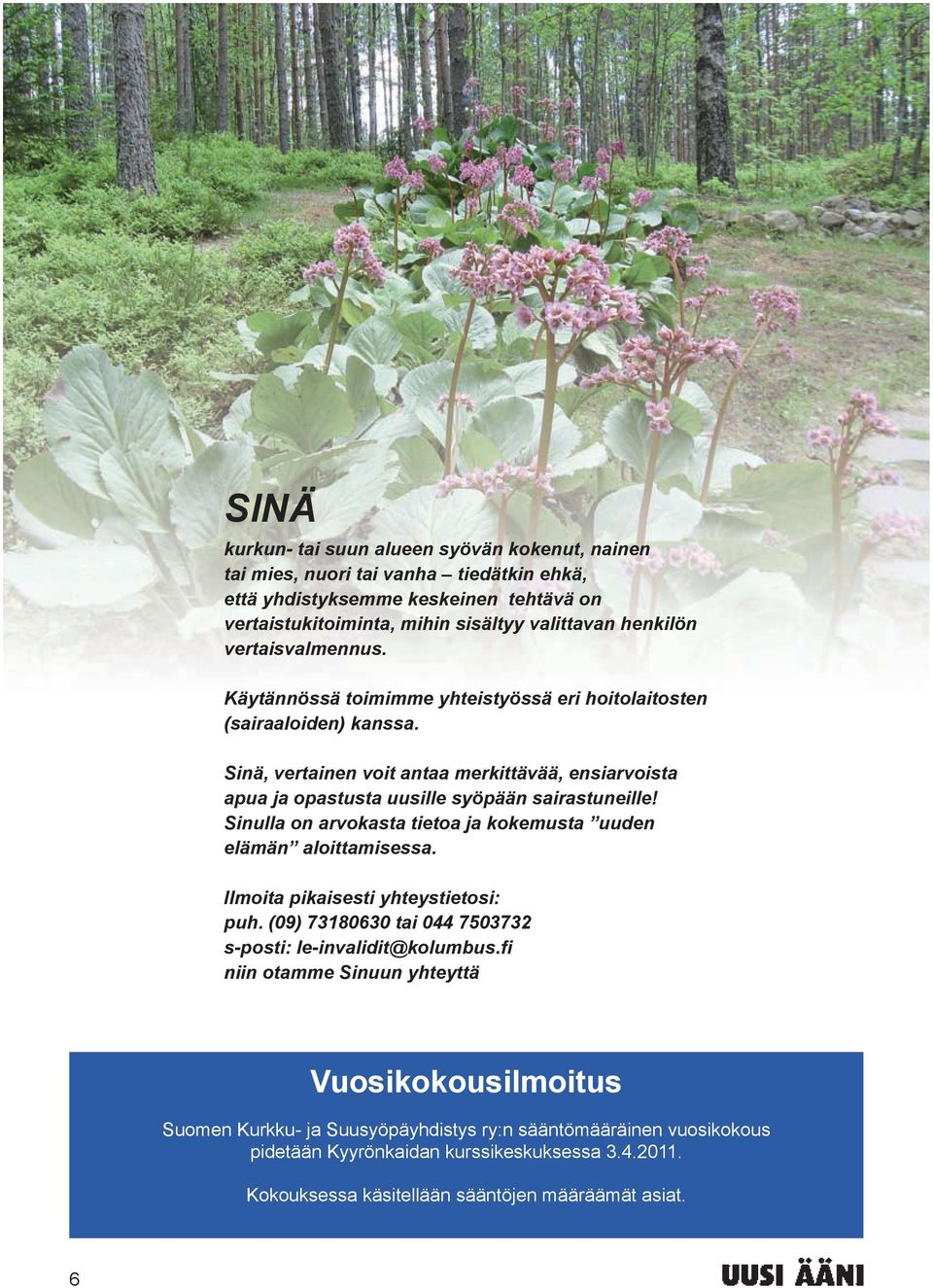 Sinä, vertainen voit antaa merkittävää, ensiarvoista apua ja opastusta uusille syöpään sairastuneille! Sinulla on arvokasta tietoa ja kokemusta uuden elämän aloittamisessa.