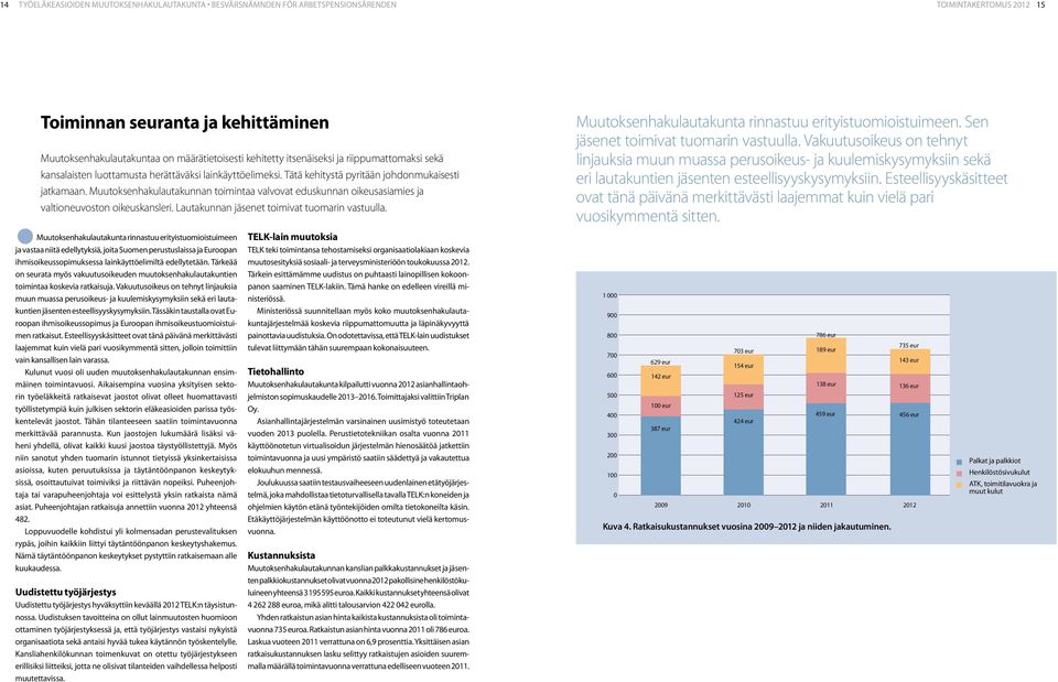 Muutoksenhakulautakunnan toimintaa valvovat eduskunnan oikeusasiamies ja valtioneuvoston oikeuskansleri. Lautakunnan jäsenet toimivat tuomarin vastuulla.