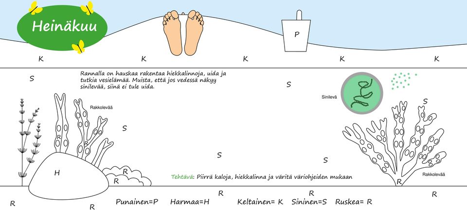 Muista, että jos vedessä näkyy sinilevää, siinä ei tule uida.