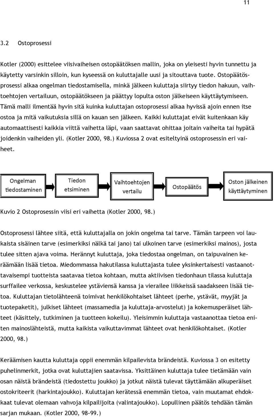 Tämä malli ilmentää hyvin sitä kuinka kuluttajan ostoprosessi alkaa hyvissä ajoin ennen itse ostoa ja mitä vaikutuksia sillä on kauan sen jälkeen.