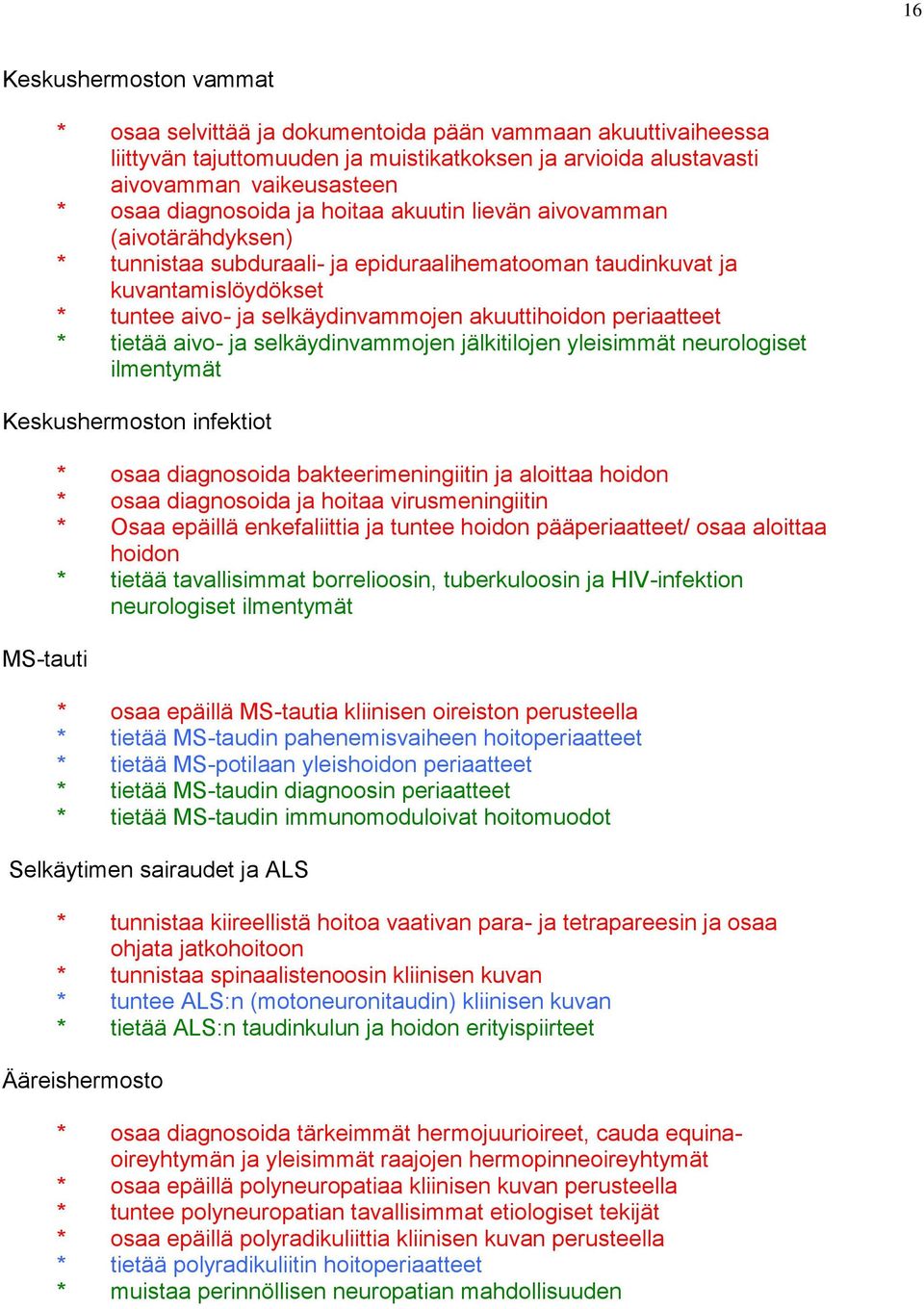 * tietää aivo- ja selkäydinvammojen jälkitilojen yleisimmät neurologiset ilmentymät Keskushermoston infektiot MS-tauti * osaa diagnosoida bakteerimeningiitin ja aloittaa hoidon * osaa diagnosoida ja