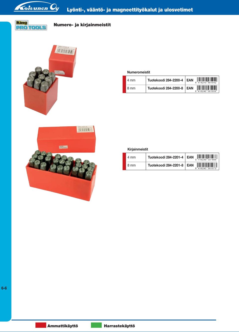 284-2200-8 Kirjainmeistit 4 mm Tuotekoodi