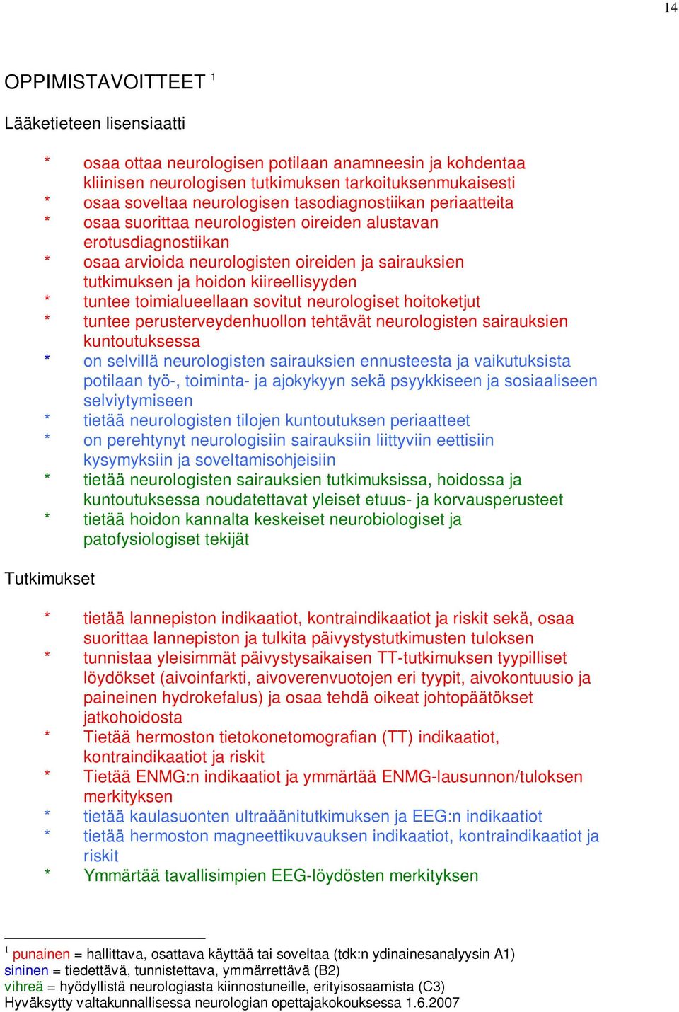 tuntee toimialueellaan sovitut neurologiset hoitoketjut * tuntee perusterveydenhuollon tehtävät neurologisten sairauksien kuntoutuksessa * on selvillä neurologisten sairauksien ennusteesta ja